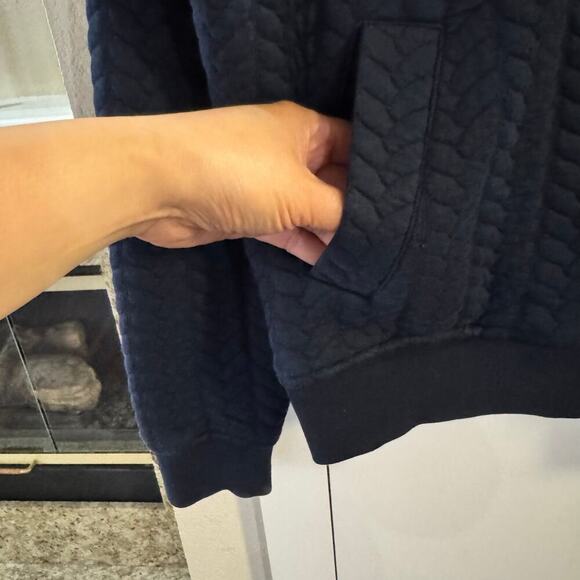 BARBOUR Oversized Chesil Overlay Quilted Jacket Snap Button Navy Blue Size 4 - Picture 10 of 12